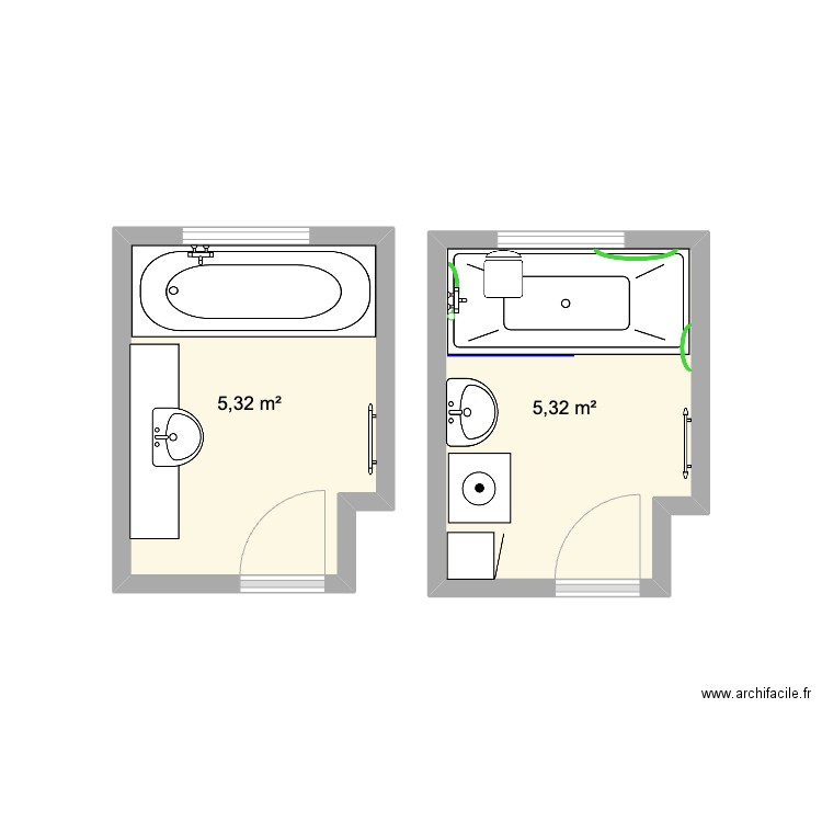 Sans nom. Plan de 2 pièces et 11 m2