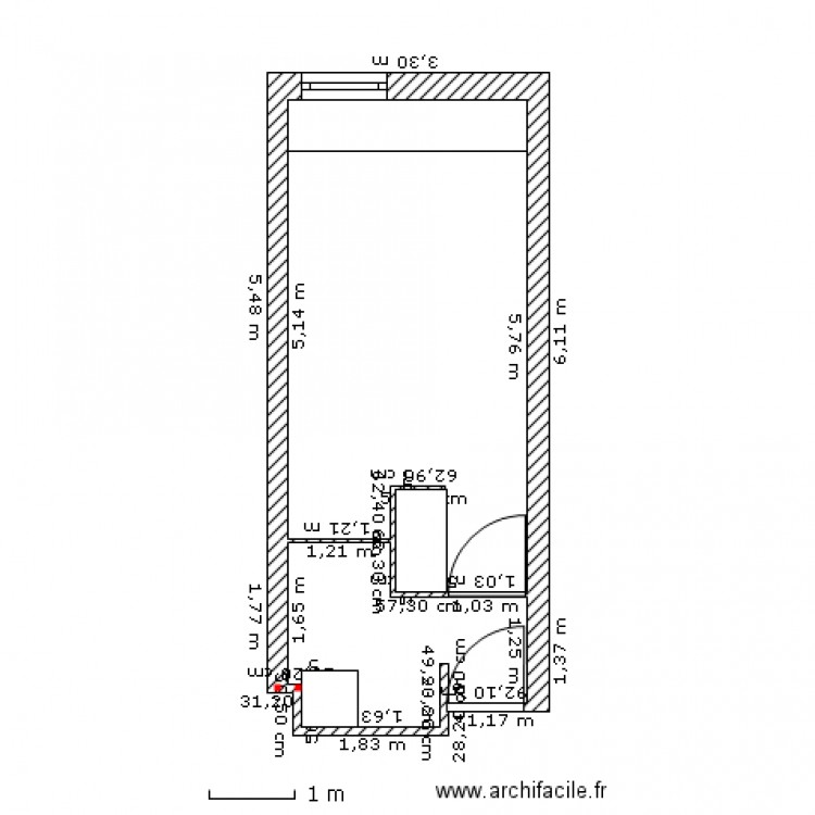 T1 classique. Plan de 0 pièce et 0 m2