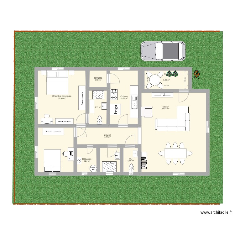 maison 2 chambres. Plan de 0 pièce et 0 m2