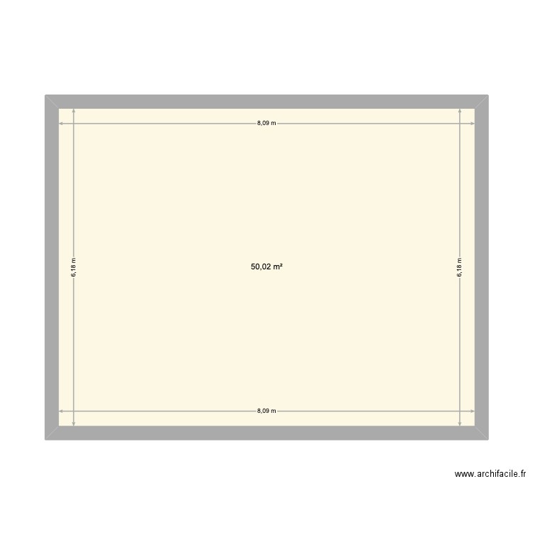 Chalet 100. Plan de 1 pièce et 50 m2