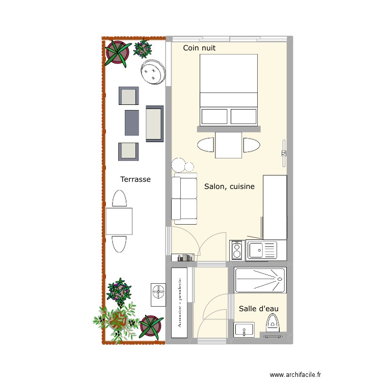 Le Sémaphore. Plan de 4 pièces et 25 m2