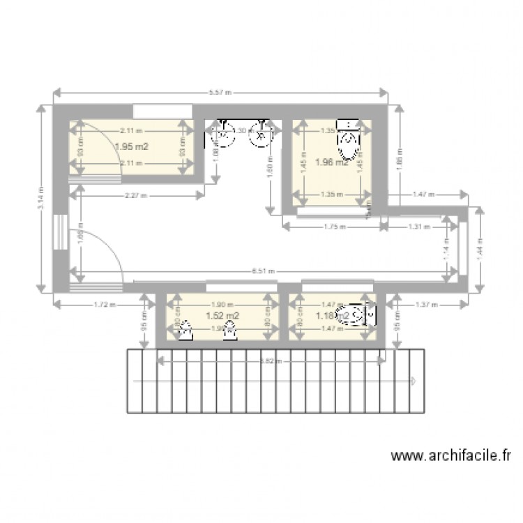 Toiletteq Couronne. Plan de 0 pièce et 0 m2