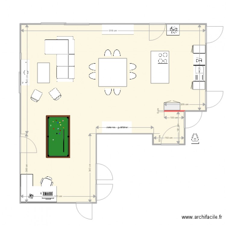 Cuisine séjours Béruges 3. Plan de 0 pièce et 0 m2