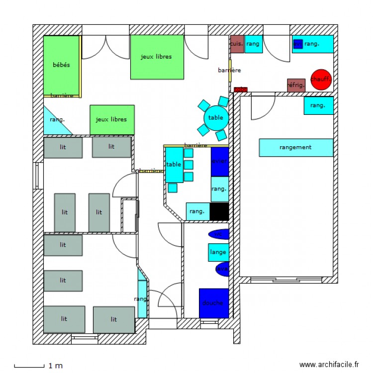 PLAN MAM AMENAGEE. Plan de 0 pièce et 0 m2