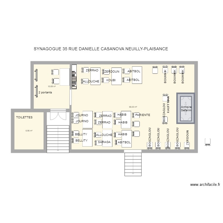 SYNAGOGUE COVID NIVEAU 1. Plan de 0 pièce et 0 m2