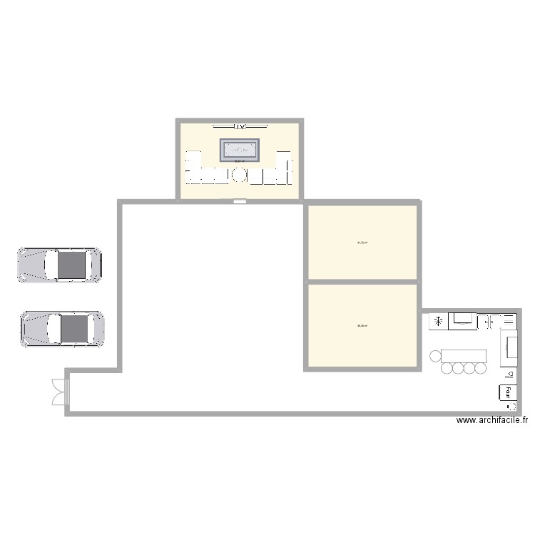 maison. Plan de 1 pièce et 17 m2