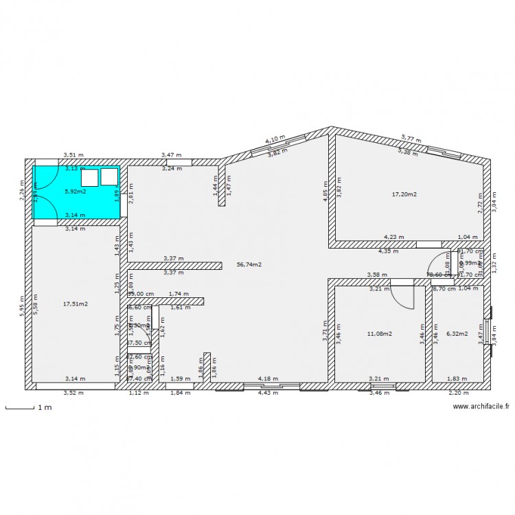 decroché. Plan de 0 pièce et 0 m2