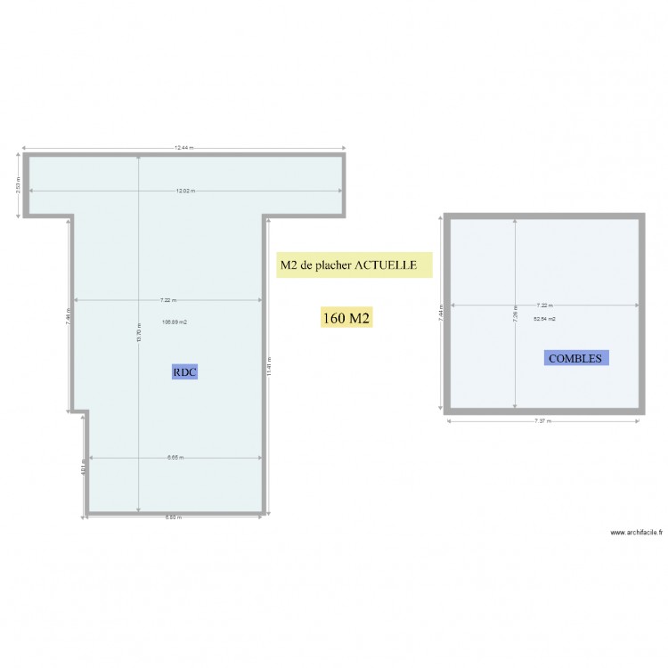 M2 actuelle 1. Plan de 0 pièce et 0 m2