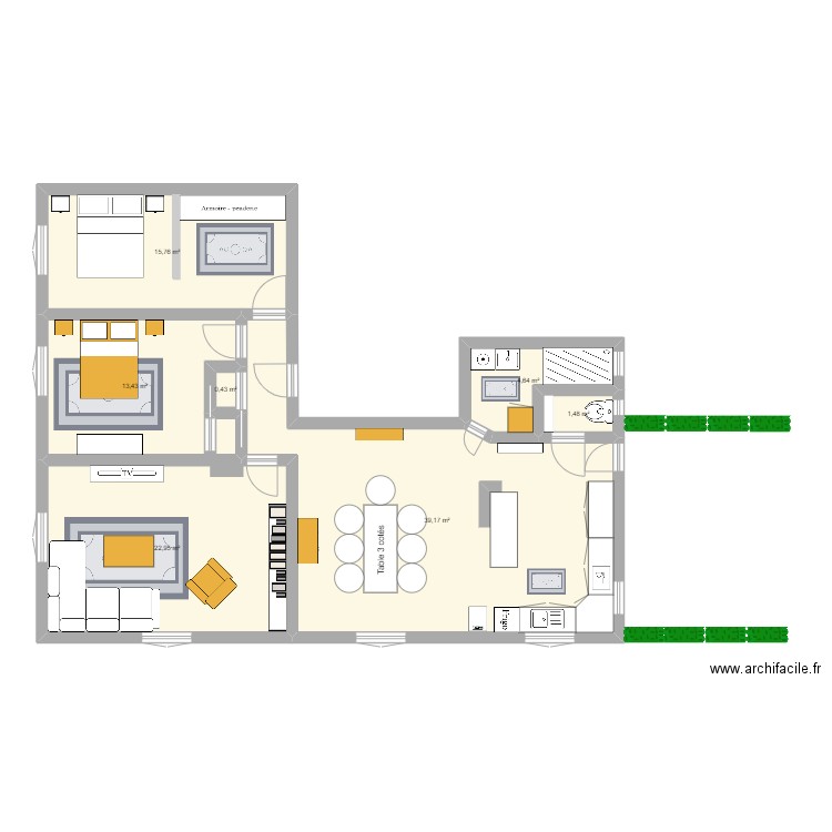 Appartement fermé. Plan de 0 pièce et 0 m2