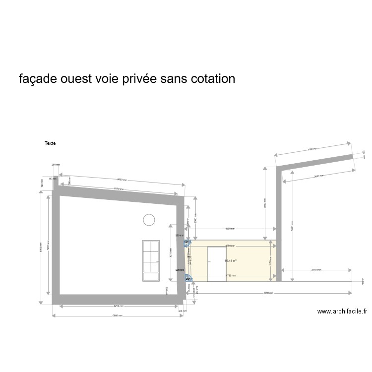 facade babord coté voie privée 20200104. Plan de 0 pièce et 0 m2