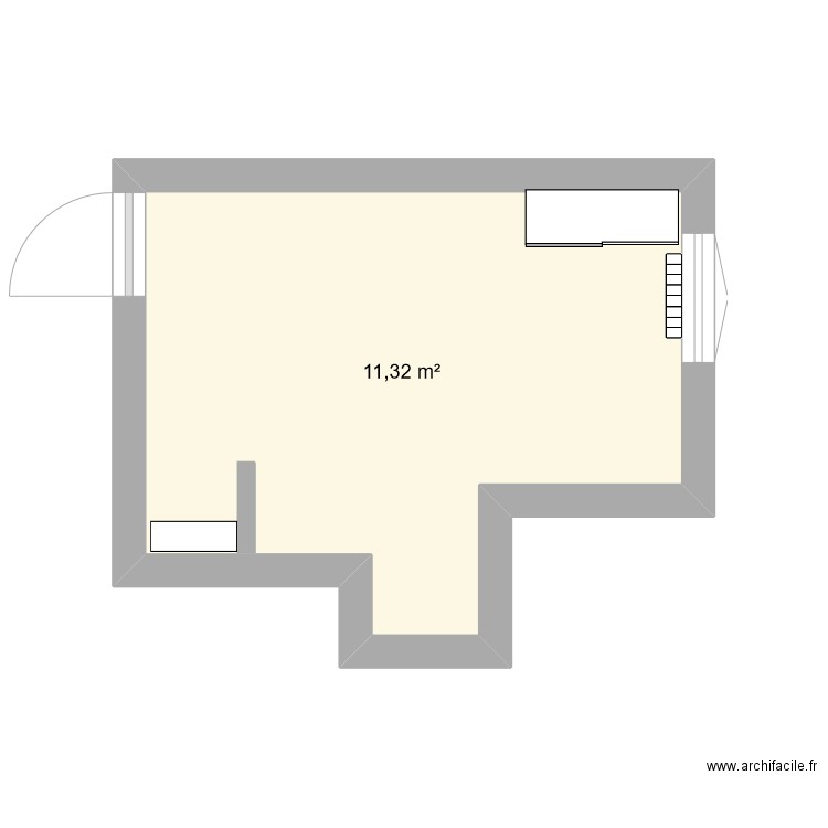 saint louis. Plan de 1 pièce et 11 m2