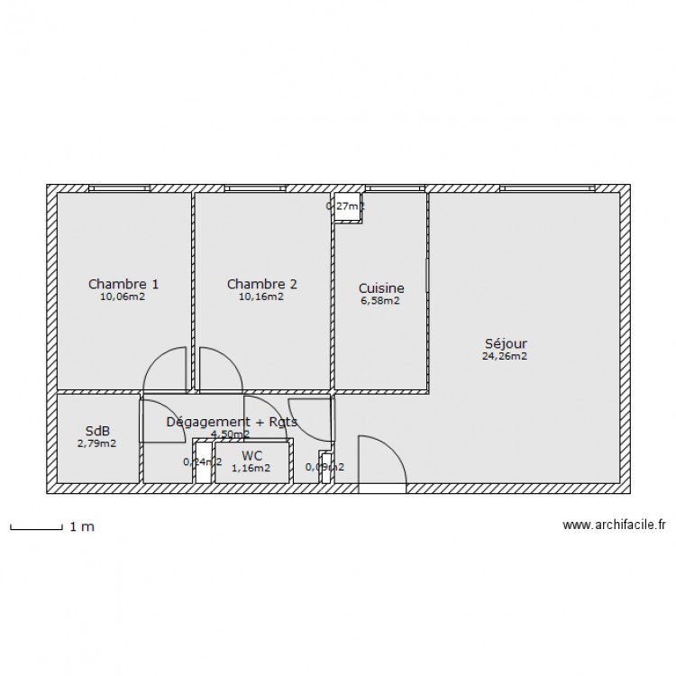 Appartement F3 - Voisins. Plan de 0 pièce et 0 m2