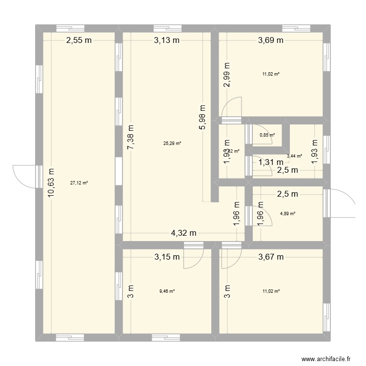 Essai plan maison2. Plan de 9 pièces et 95 m2