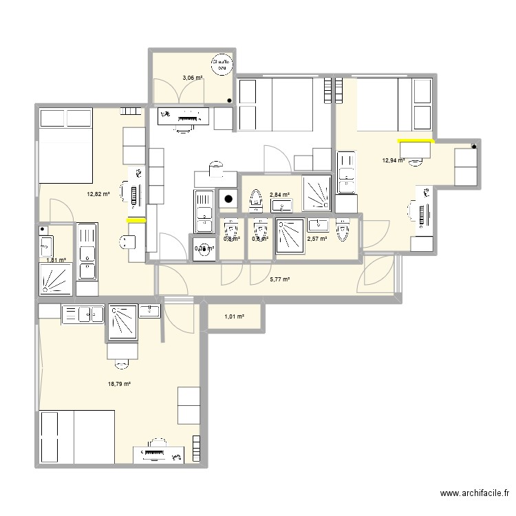 RICHELIEU2 VF9. Plan de 12 pièces et 64 m2