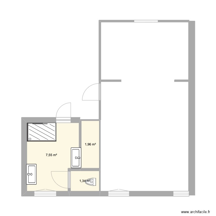 SDB 2eme etage VERSION SIMPLE clara. Plan de 0 pièce et 0 m2