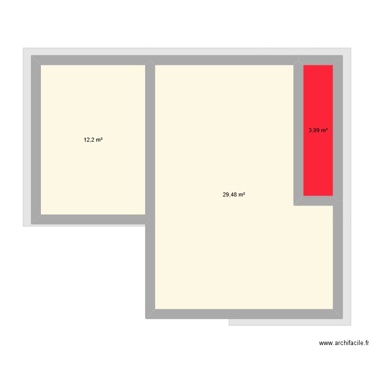 Mougin loc2. Plan de 8 pièces et 87 m2