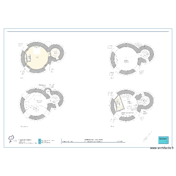 R+1 A R+3. Plan de 7 pièces et 41 m2