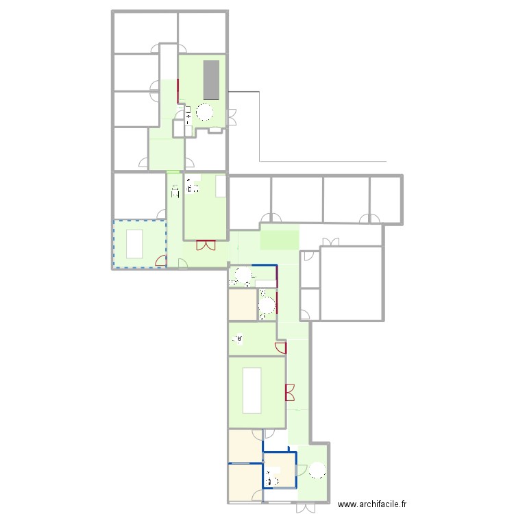 plan local 3. Plan de 14 pièces et 260 m2