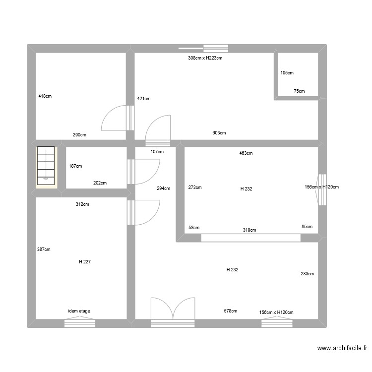 lucie 2. Plan de 6 pièces et 53 m2