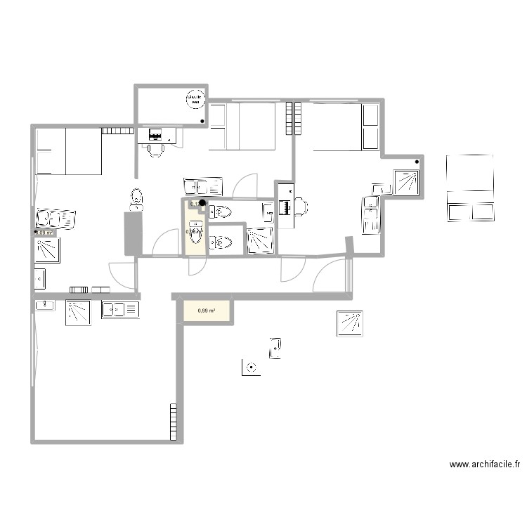 RICHELIEU2 V4. Plan de 4 pièces et 2 m2