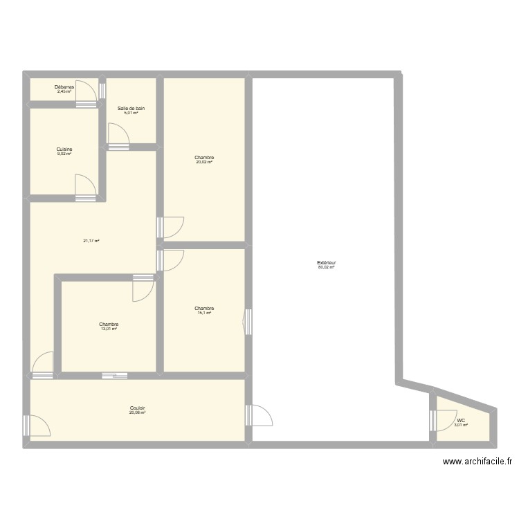 garde. Plan de 10 pièces et 189 m2