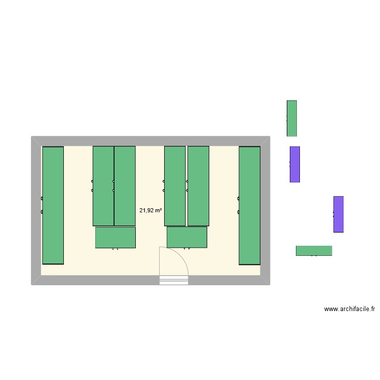 salle archives maj. Plan de 1 pièce et 22 m2