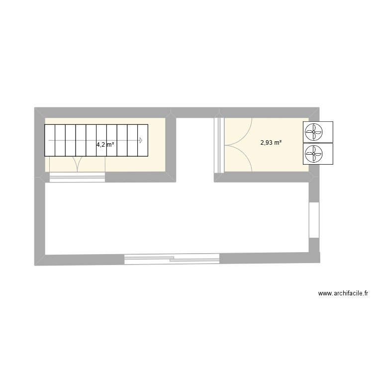 axel. Plan de 2 pièces et 7 m2