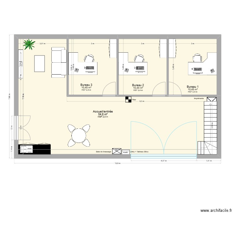 Plan Tonnelos 1ère tranche. Plan de 7 pièces et 93 m2