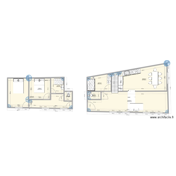 Zone 3 BIS. Plan de 8 pièces et 84 m2