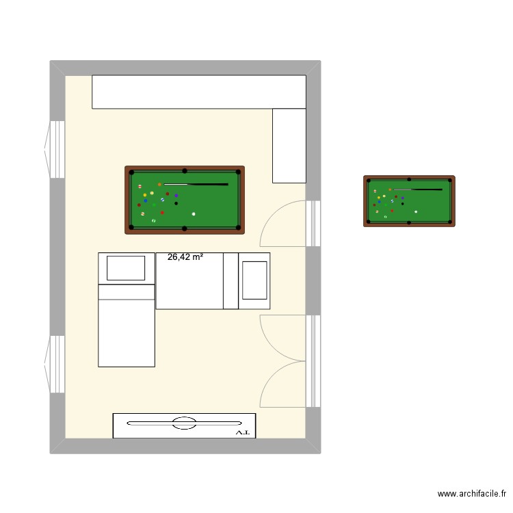 appart 80m2. Plan de 1 pièce et 26 m2