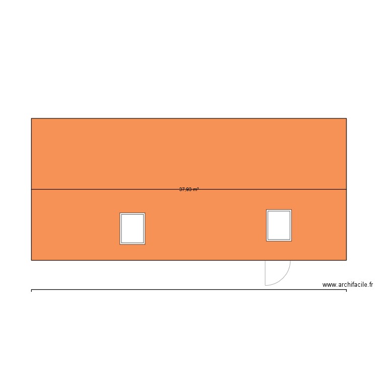 Garage. Plan de 1 pièce et 38 m2