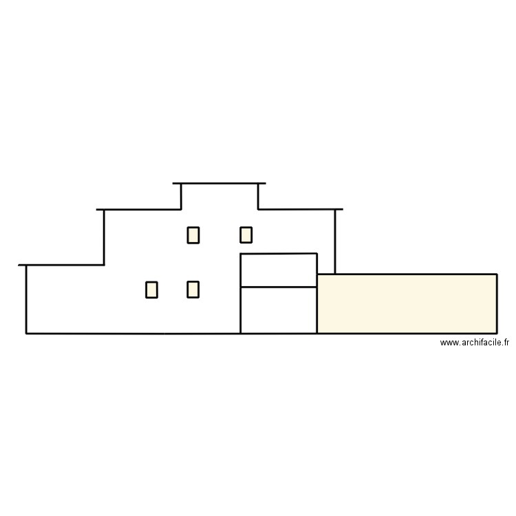 Façade NORD. Plan de 5 pièces et 32 m2