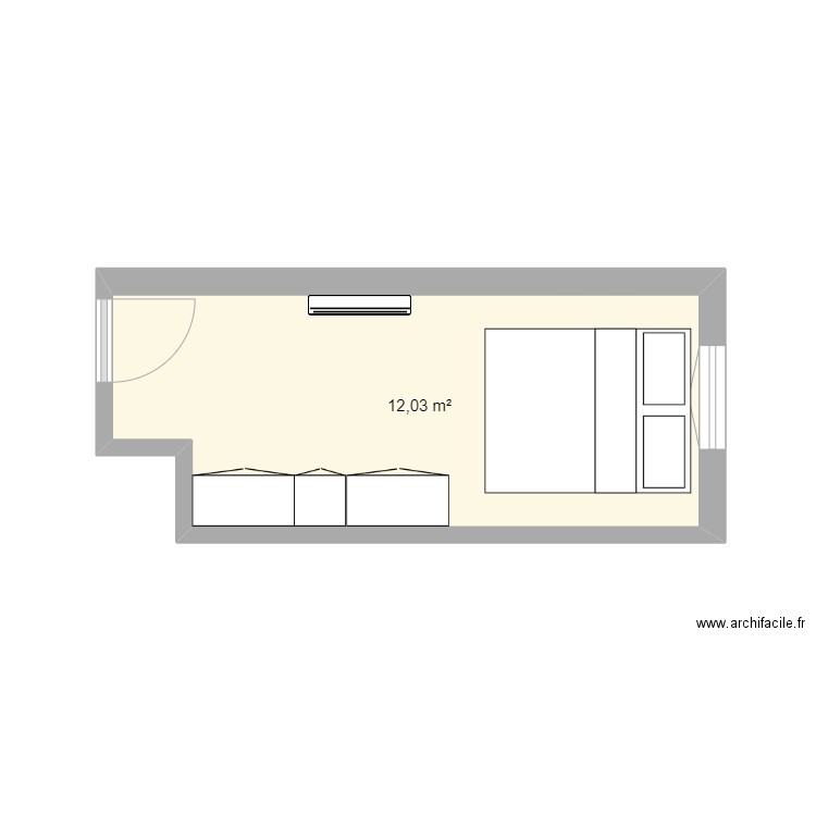 Quai Augagneur. Plan de 1 pièce et 12 m2