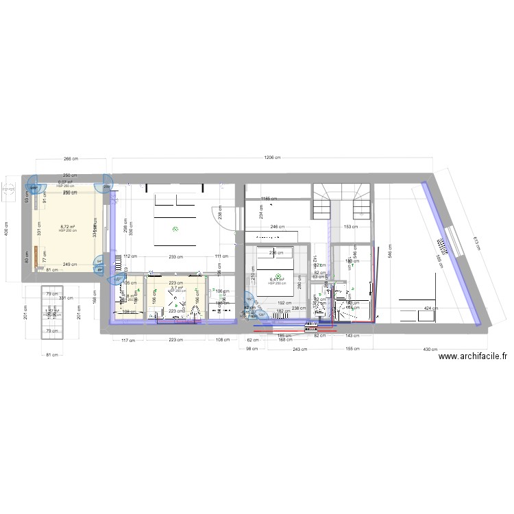 PLAN BLAISE ch M&M sdb+. Plan de 10 pièces et 33 m2