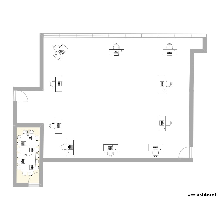 Projet local 201 208 dai. Plan de 1 pièce et 7 m2