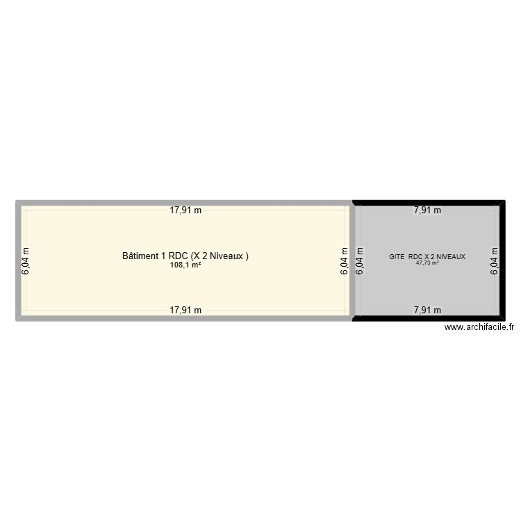 LE BOULOY BAT. 1. Plan de 2 pièces et 156 m2