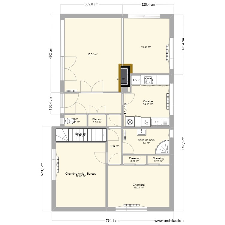 Maison du Tréport - appartement. Plan de 20 pièces et 156 m2