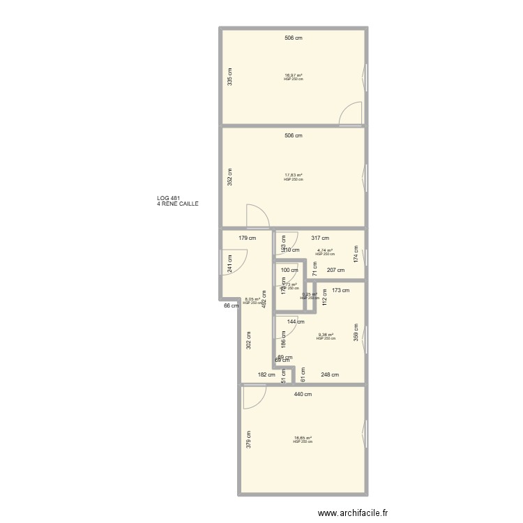 481 / 4 RENE CAILLE. Plan de 8 pièces et 76 m2