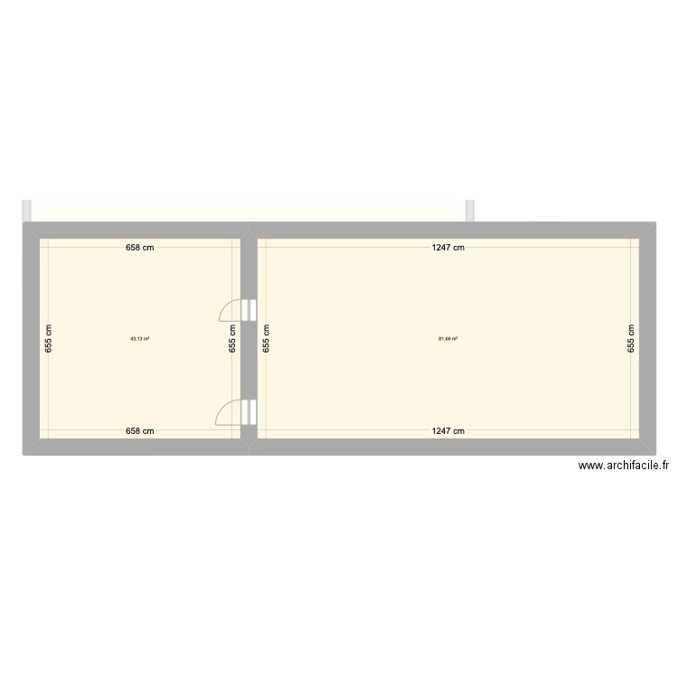 les champs brut. Plan de 6 pièces et 289 m2