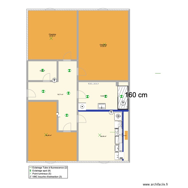 TRAV 66 REPUBLIQUE 1G. Plan de 7 pièces et 154 m2