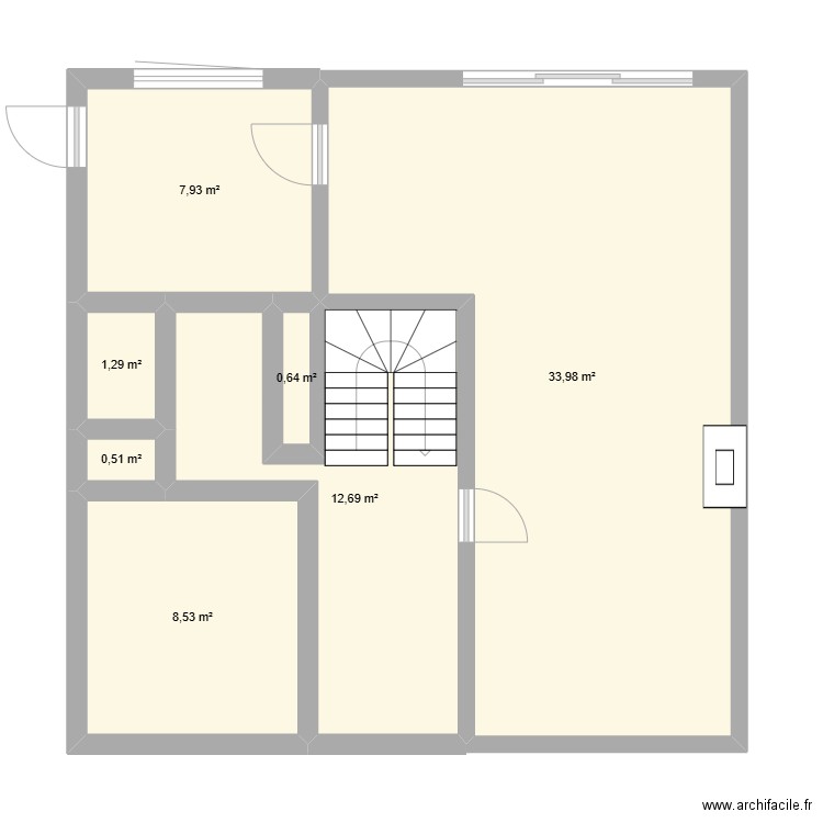 L'hermitage. Plan de 7 pièces et 66 m2