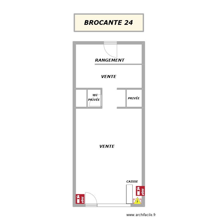 BROCANTE 24. Plan de 5 pièces et 60 m2