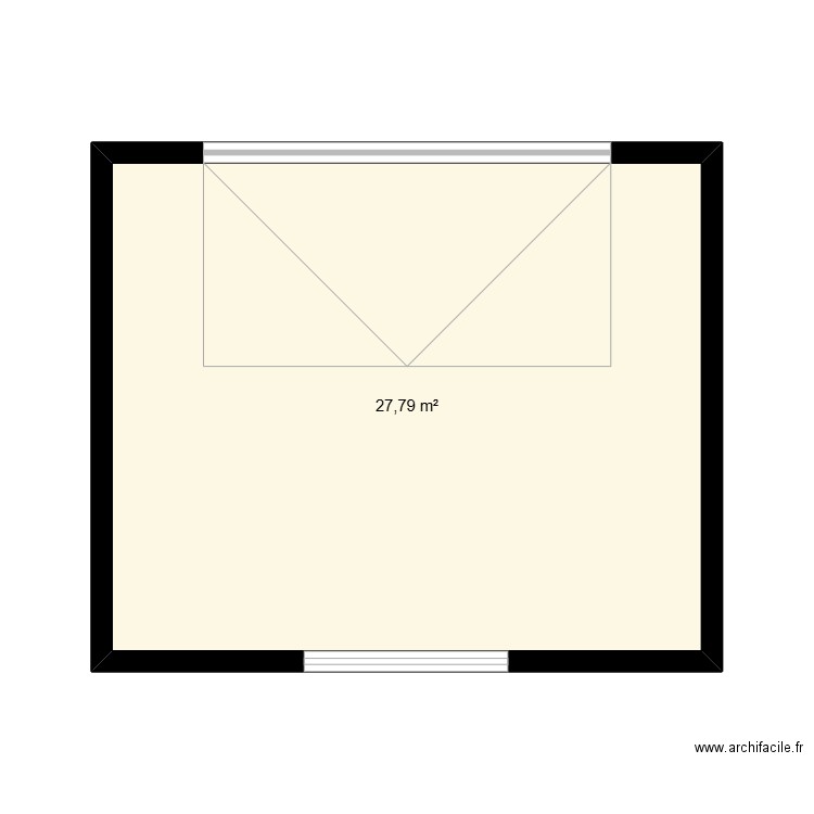 garage. Plan de 1 pièce et 28 m2