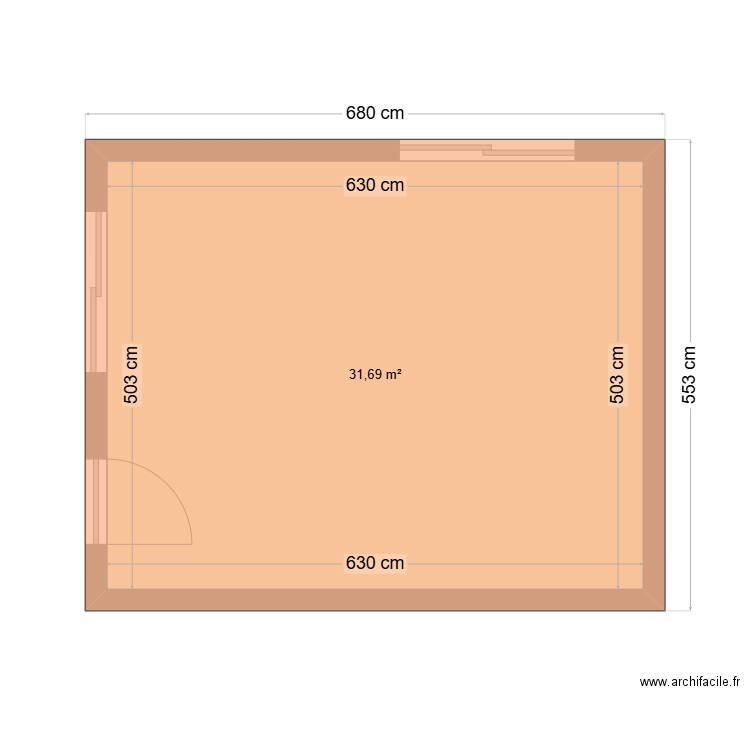 BUVETTTE FINAL TOITURE. Plan de 1 pièce et 32 m2