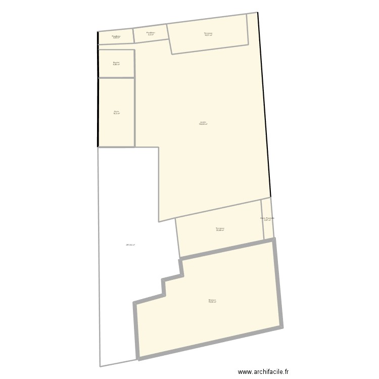 Plan de Masse. Plan de 10 pièces et 361 m2