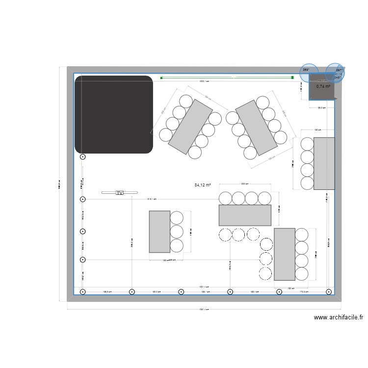 lmm. Plan de 2 pièces et 85 m2