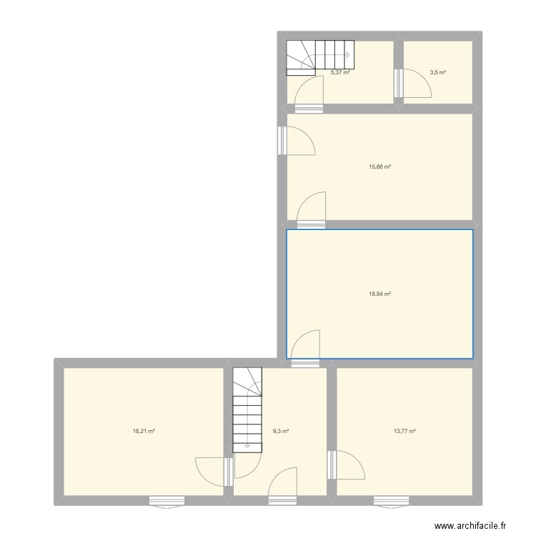 FLORIAN . Plan de 7 pièces et 83 m2