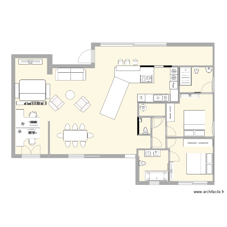 PROJET IMPLANTATION. Plan de 7 pièces et 121 m2