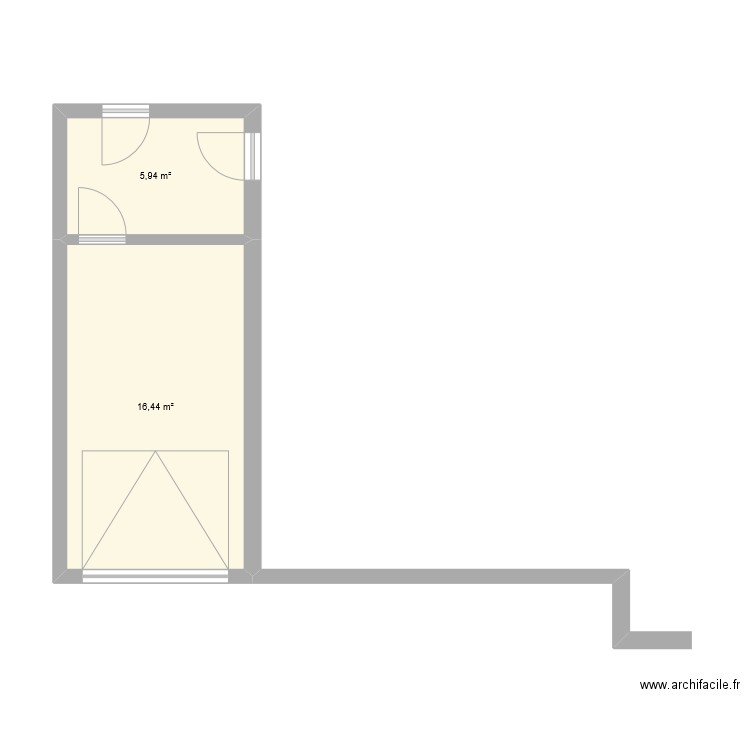 plan 3. Plan de 2 pièces et 22 m2