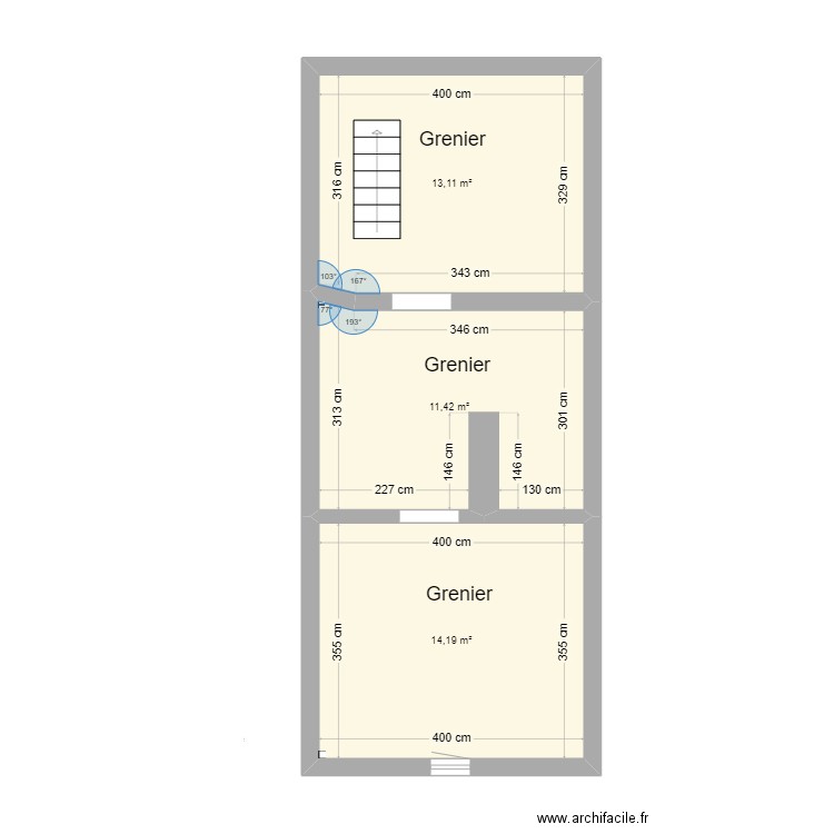 Montigny Grenier. Plan de 9 pièces et 163 m2